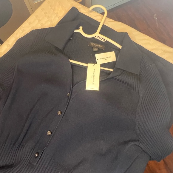 Banana Republic Navy Size Large Ribbed Sweater Dress. NWT - Picture 2 of 6